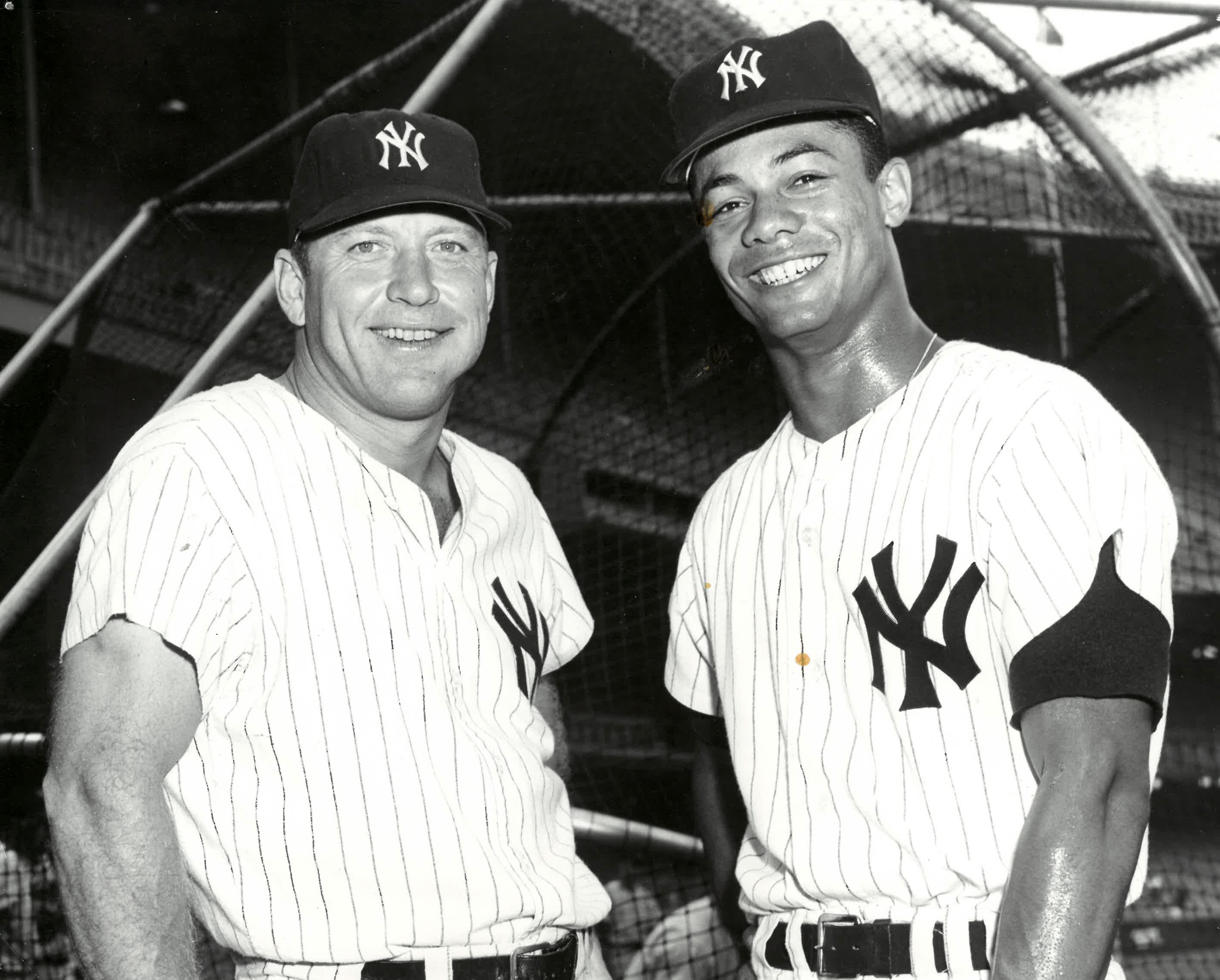 Roy White with Mickey Mantle